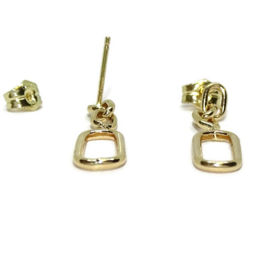 Pendientes para mujer de oro amarillo de 18k tipo cadena de eslabones de 2.80cm de largos. - Imagen 5