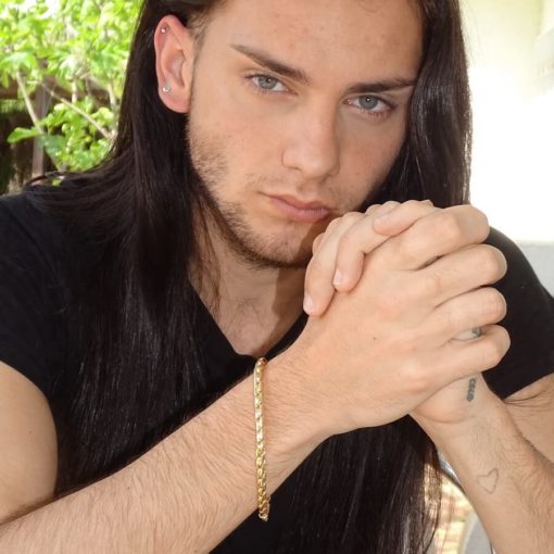 Pulsera para hombre cuadrada de oro amarillo de 18k de cadena hueca estilo cardano de 21,00cm. 9.00gr - Imagen 2