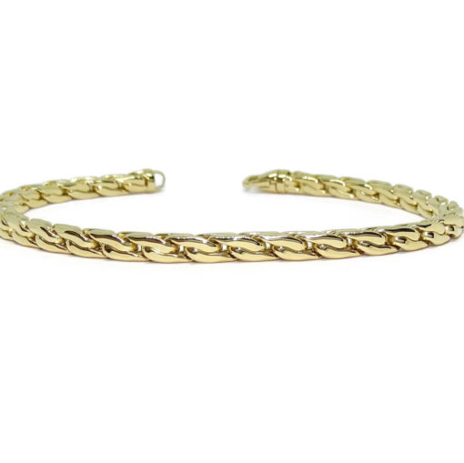 Pulsera para hombre cuadrada de oro amarillo de 18k de cadena hueca estilo cardano de 21,00cm. 9.00gr - Imagen 7