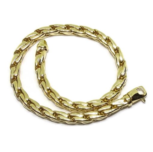 Pulsera para hombre cuadrada de oro amarillo de 18k de cadena hueca estilo cardano de 21,00cm. 9.00gr