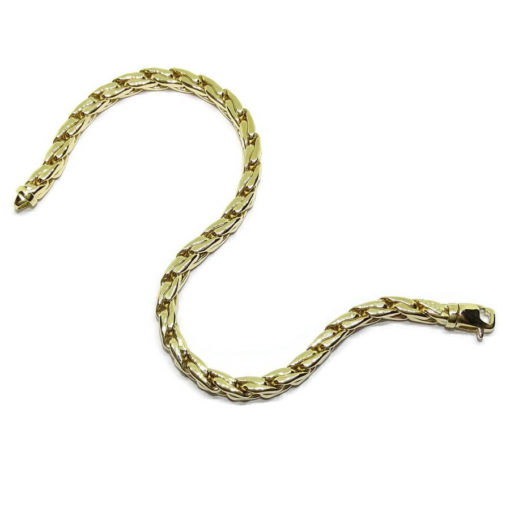 Pulsera para hombre cuadrada de oro amarillo de 18k de cadena hueca estilo cardano de 21,00cm. 9.00gr - Imagen 6