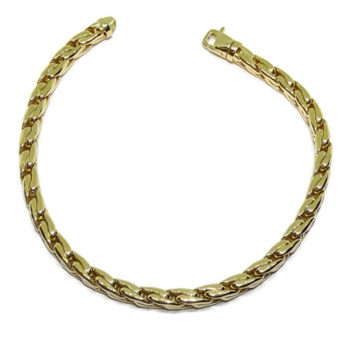 Pulsera para hombre cuadrada de oro amarillo de 18k de cadena hueca estilo cardano de 21,00cm. 9.00gr - Imagen 3