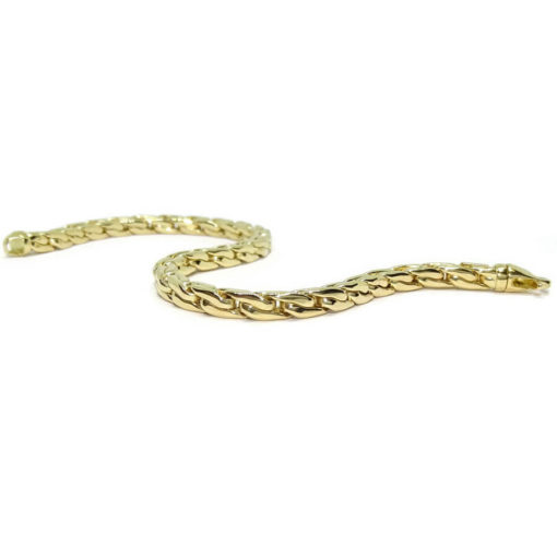 Pulsera para hombre cuadrada de oro amarillo de 18k de cadena hueca estilo cardano de 21,00cm. 9.00gr - Imagen 5