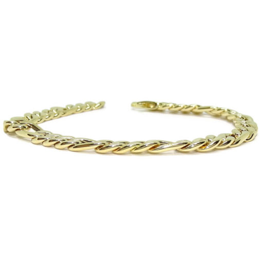 Pulsera de Oro Amarillo de 18k modelo clásico 3x1 plana hueca de 20.50cm de Larga, 7mm de Ancha - Imagen 7