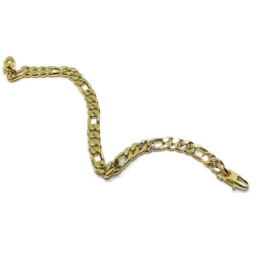 Pulsera de Oro Amarillo de 18k modelo clásico 3x1 plana hueca de 20.50cm de Larga, 7mm de Ancha - Imagen 6
