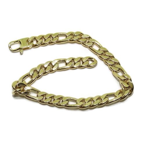 Pulsera de Oro Amarillo de 18k modelo clásico 3x1 plana hueca de 20.50cm de Larga, 7mm de Ancha - Imagen 5
