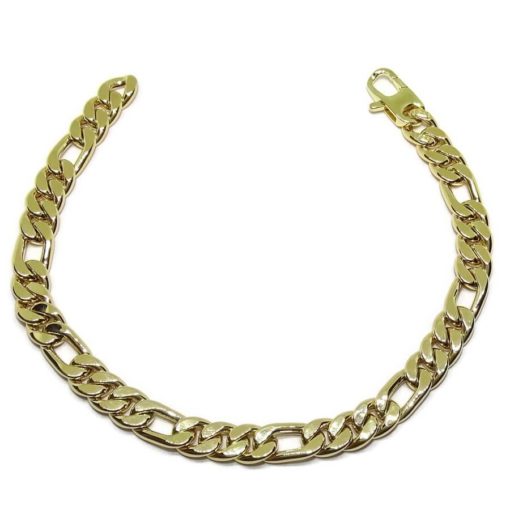 Pulsera de Oro Amarillo de 18k modelo clásico 3x1 plana hueca de 20.50cm de Larga, 7mm de Ancha