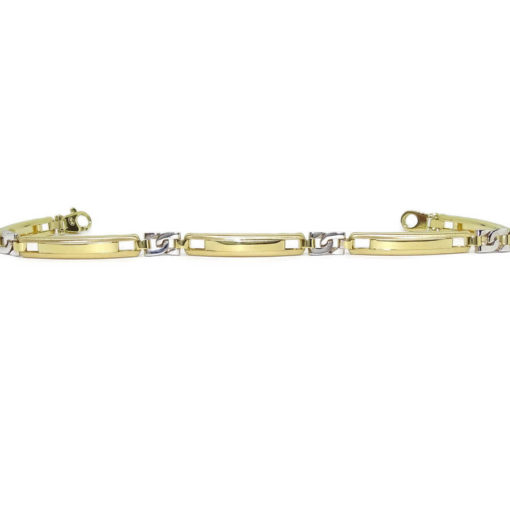 Pulsera para hombre de oro de 18k blanco y amarillo de 5.5mm de ancha - Imagen 7