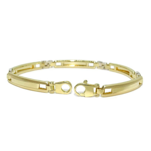 Pulsera para hombre de oro de 18k blanco y amarillo de 5.5mm de ancha - Imagen 5