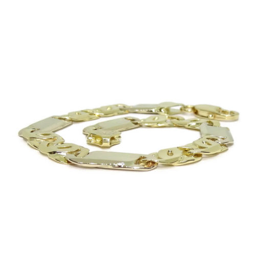 Pulsera para hombre de oro macizo de 18k blanco y amarillo de 8mm de ancha y 21.00cm de larga. 25.85gr - Imagen 7
