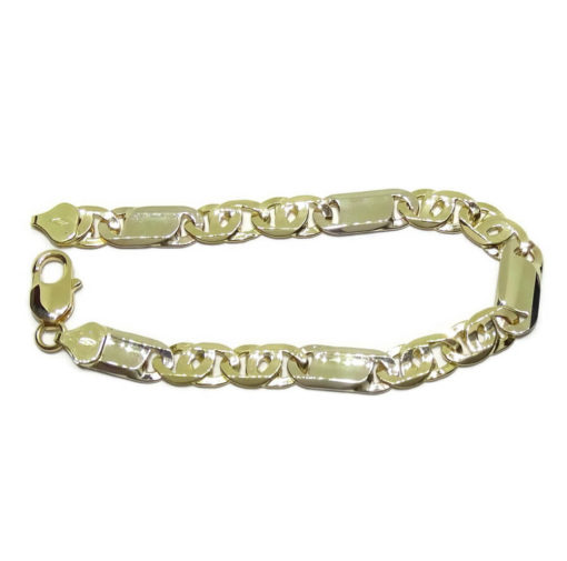 Pulsera para hombre de oro macizo de 18k blanco y amarillo de 8mm de ancha y 21.00cm de larga. 25.85gr - Imagen 5