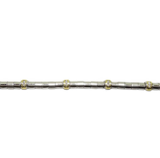 Fuerte pulsera de diamantes con 0.30cts en oro blanco y oro amarillo de 18k - Imagen 4