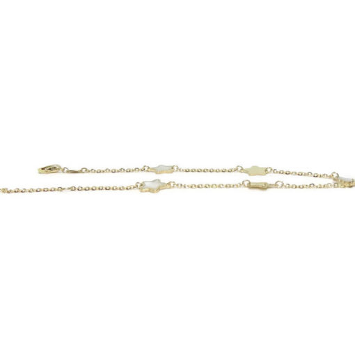 Pulsera de Oro Amarillo de 18k con 5 estrellas de  nácar y oro liso. Especial comunión. - Imagen 5