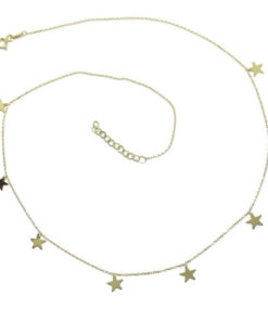 Gargantilla de oro amarillo de 18k con cadena forzada y 8 estrellas lisas.
