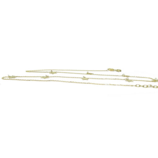 Gargantilla de oro amarillo de 18k con cadena forzada y 8 estrellas lisas. - Imagen 3
