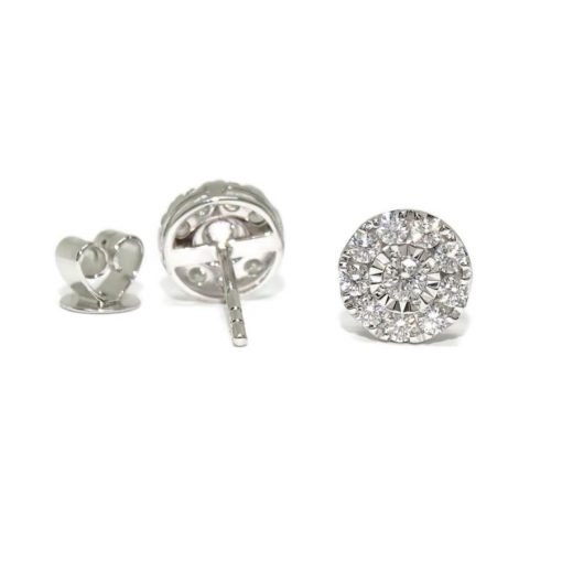 Preciosos pendientes de diamantes talla brillante de 0.67cts, montados en oro blanco de 18k con cierre presión de seguridad y 9mm de diámetro. - Imagen 4