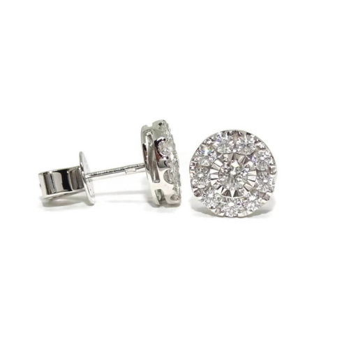 Preciosos pendientes de diamantes talla brillante de 0.67cts, montados en oro blanco de 18k con cierre presión de seguridad y 9mm de diámetro. - Imagen 6