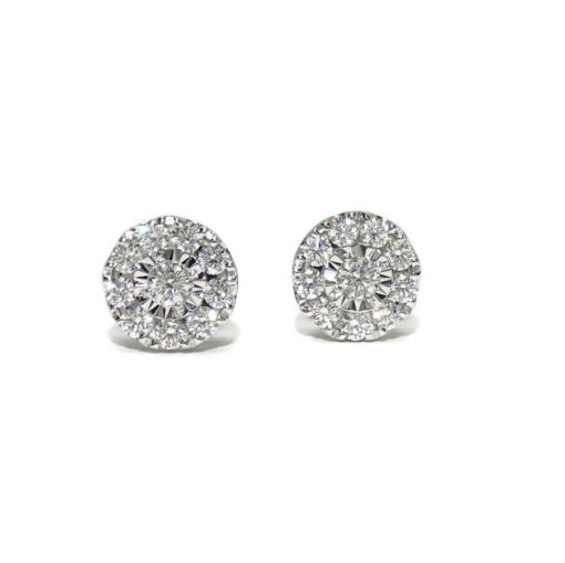 Preciosos pendientes de diamantes talla brillante de 0.67cts, montados en oro blanco de 18k con cierre presión de seguridad y 9mm de diámetro. - Imagen 5