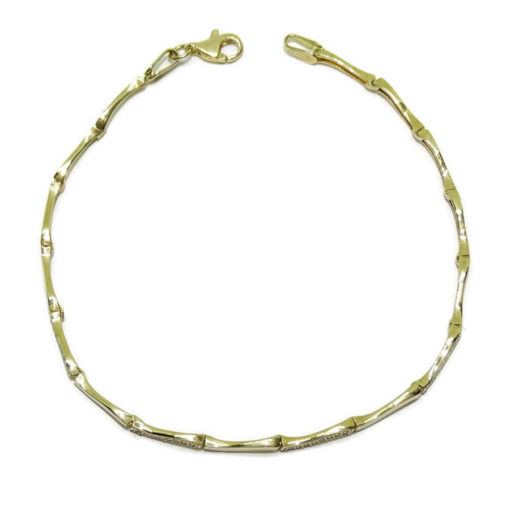 Pulsera de oro amarillo de 18 quilates para mujer con circonitas. Clásica y elegante. - Imagen 7
