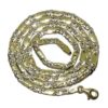 Cadena de Oro macizo Amarillo y blanco de 18k para Hombre, de eslabones combinados ojo de perdiz, ocho y eslabón completo de 4mm de anchos y 60cm de Larga