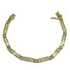 Pulsera para hombre de oro macizo de 18k en amarillo con eslabones combinados con cadena barbada plana de 20.05gr