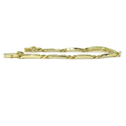 Pulsera para hombre de oro macizo de 18k en amarillo con eslabones combinados con cadena barbada plana de 20.05gr - Imagen 4