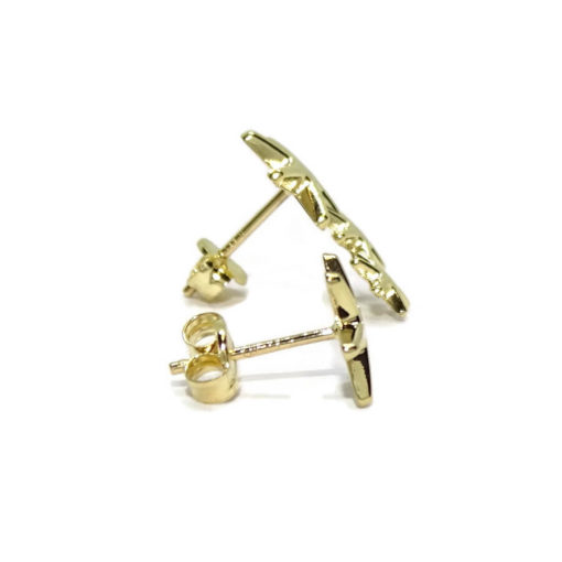 Pendiente trepador estrellas de oro amarillo 18k y pendientes estrella cierre presion para mujer todo de oro de 18k. - Imagen 3