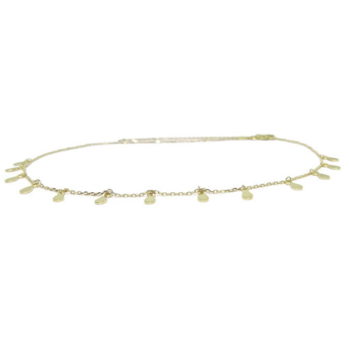 Collar de moda de Oro Amarillo de 18k con Cadena forzada y 13 lagrimas de Oro. 42cm de largo - Imagen 6