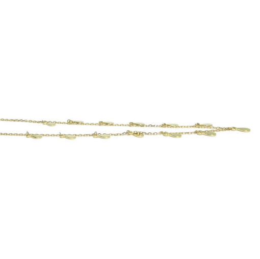 Collar de moda de Oro Amarillo de 18k con Cadena forzada y 13 lagrimas de Oro. 42cm de largo - Imagen 4