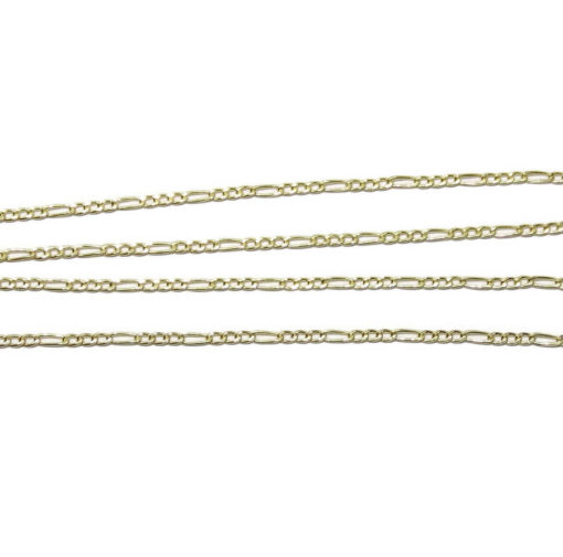 Cadena de oro amarillo de 18k modelo 3x1 de 45cm de larga y 2mm de ancha. Peso; 1.30gr - Imagen 6