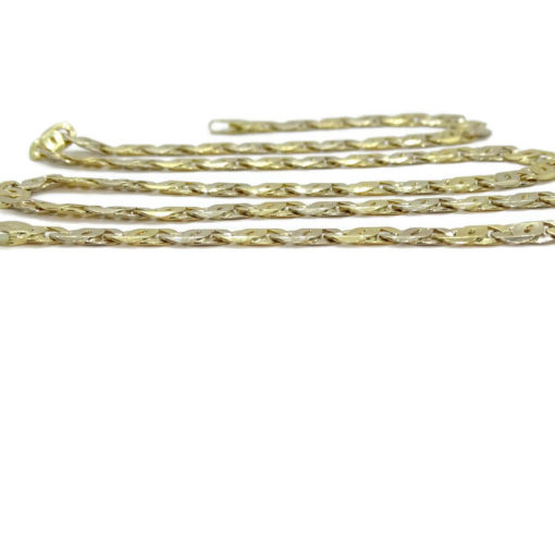 Cadena de oro macizo amarillo y oro blanco de 18k para hombre modelo doble barbada plana 6.00mm de ancha y 60cm de larga. 40.50gr - Imagen 5