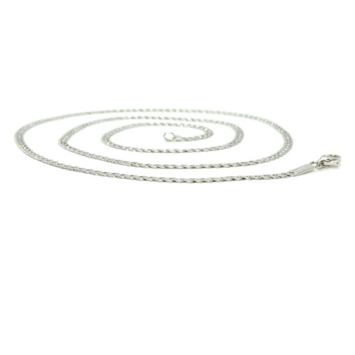 Cadena de oro blanco de 18k para hombre tipo barbada de 60cm de larga y 3mm de ancha, maciza, pesa 7.75gr de oro de 18K - Imagen 2