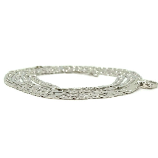 Cadena de oro macizo blanco de 18k para hombre modelo barbada y eslabón plano de 4.00mm de ancha y 60cm de larga. 12.55gr. - Imagen 6