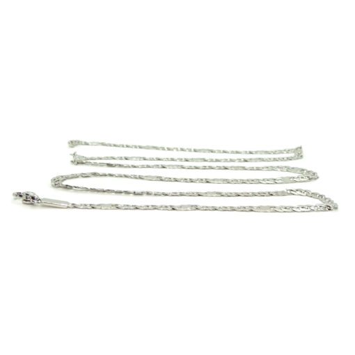 Cadena de oro macizo blanco de 18k para hombre modelo barbada y eslabón plano de 4.00mm de ancha y 60cm de larga. 12.55gr. - Imagen 5