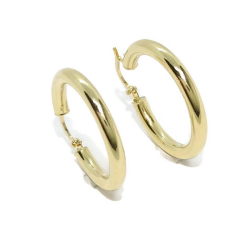 Pendientes aros de oro amarillo de 18K de 3mm de ancho por 2.50cm de diámetro exterior. Peso; 2.25gr de oro de 18k - Imagen 4