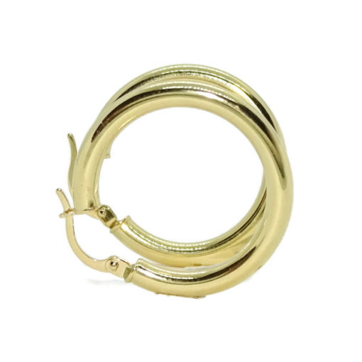 Pendientes aros de oro amarillo de 18K de 3mm de ancho por 2.50cm de diámetro exterior. Peso; 2.25gr de oro de 18k - Imagen 5