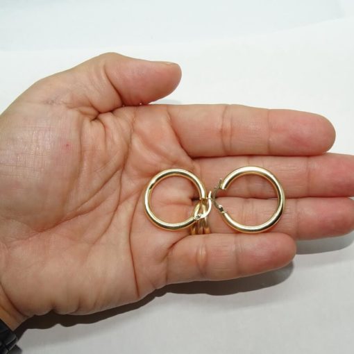 Pendientes aros de oro amarillo de 18K de 3mm de ancho por 2.50cm de diámetro exterior. Peso; 2.25gr de oro de 18k - Imagen 6