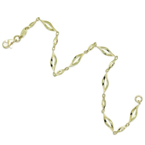 Pulsera de oro amarillo de 18k brillo para mujer con eslabones calados y ondulados. - Imagen 6