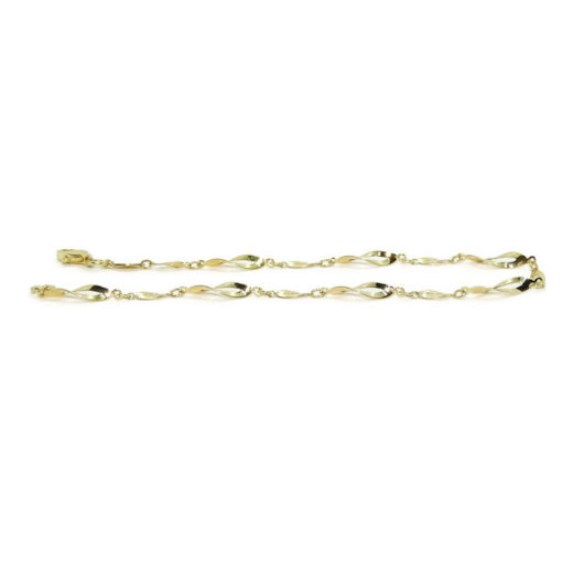 Pulsera de oro amarillo de 18k brillo para mujer con eslabones calados y ondulados. - Imagen 3