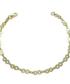 Pulsera de oro amarillo de 18k brillo para mujer con 16 infinitos y eslabones. 19.50cm