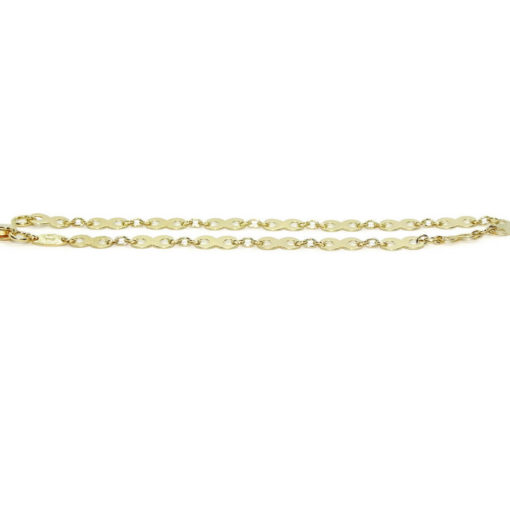 Pulsera de oro amarillo de 18k brillo para mujer con 16 infinitos y eslabones. 19.50cm - Imagen 5