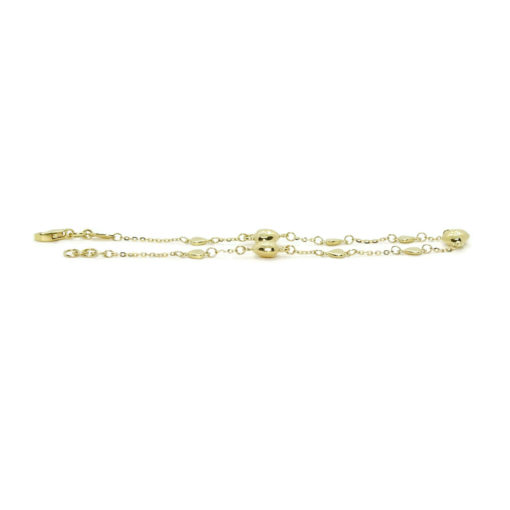 Pulsera para mujer de Oro Amarillo de 18k con corazones y cadena forzada - Imagen 5