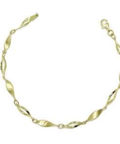 Pulsera de oro amarillo de 18k para mujer de eslabones ovalados con cuerpo y calados.