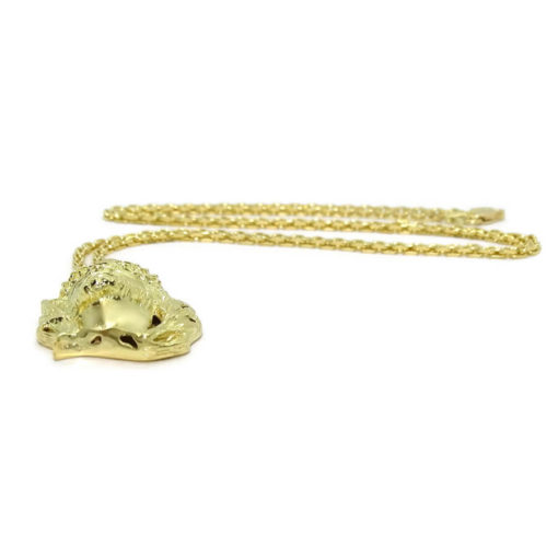 Cara de Cristo mediana de oro amarillo de 18k con cadena forzada maciza de 60cm de largo. Peso: 23.45 de oro de 18k - Imagen 7