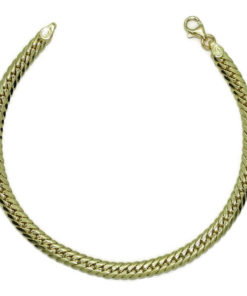 Pulsera clásica para mujer de Oro Amarillo de 18k de 19.50cm de Larga. Cierre mosquetón Peso; 4.10 gr de oro de 18k.