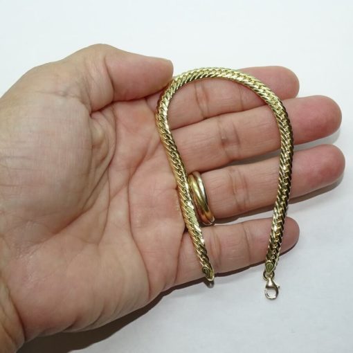 Pulsera clásica para mujer de Oro Amarillo de 18k de 19.50cm de Larga. Cierre mosquetón Peso; 4.10 gr de oro de 18k. - Imagen 3