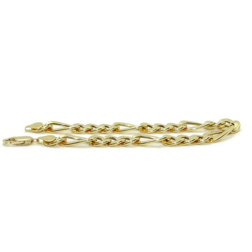 Pulsera de Oro Amarillo de 18k para Hombre modelo clásico 3x1 hueca de 22.00cm de Larga, 9.00 mm de Ancha y 9.15gr - Imagen 5