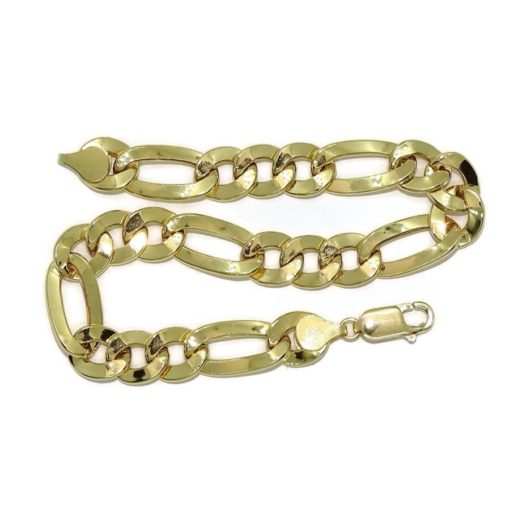 Pulsera de Oro Amarillo de 18k para Hombre modelo clásico 3x1 hueca de 22.00cm de Larga, 9.00 mm de Ancha y 9.15gr - Imagen 4