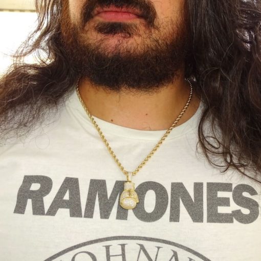 Collar de oro para hombre con guante de oro de boxeo y cordón grande. 21.20 gr todo oro 18k. - Imagen 2
