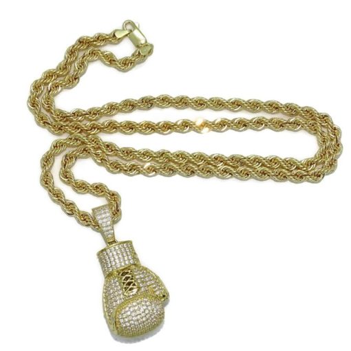 Collar de oro para hombre con guante de oro de boxeo y cordón grande. 21.20 gr todo oro 18k. - Imagen 7